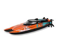 OVERMAX X-TIDE Barca da Corsa RC Comandata da Remoto con Luce a LED 25 km/h Batterie da 1200 mAh 34 Minuti di Divertimento Controllo Velocità Portata Fino a 100 m, Barca Giocattolo Per Piscine e Laghi