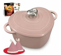 OVERMONT Casseruola Cuore in Ghisa Smaltata, 1,9 L, Rosa Balletto