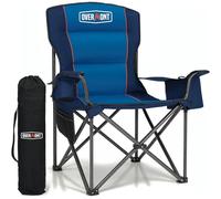 OVERMONT Sedia da Campeggio Pieghevole - Oversized Portatile di Schienale Completo Sedie da Pesca con Borsa Termica Portabicchieri - per Giardino Spiaggia Picnic - Caricabile Fino a 204kg