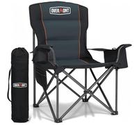 Overmont Sedia da Campeggio Pieghevole - Oversized Portatile di Schienale Completo Sedie da Pesca con Borsa Termica Portabicchieri - per Giardino Spiaggia Picnic - Caricabile Fino a 204kg