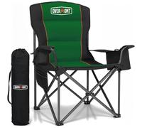 OVERMONT Sedia da Campeggio Pieghevole - Portatile Extra Grande di Schienale Completo Sedia da Pesca con Borsa Termica e Portabicchieri - per Giardino Spiaggia Picnic - Carico 204 kg