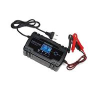 OVERMUST - Caricabatterie Auto 12V-8A, 24V-4A | Protezione Sovraccarico e Cortocircuito | Display LCD Intelligente | Portatile e Facile da Usare | Compatibile con Auto, Moto, Camion, Nero