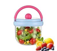 Overnight Oats - Contenitore per il pranzo con coperchio, contenitore per il pranzo con maniglia per il trasporto, in isolato, per donne, uomini, studenti, viaggi, diete, ufficio, palestra