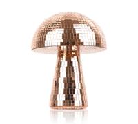 Oversevenls Palla da Discoteca a Specchi Fungo 15 × 18 cm - Mirror Ball per Feste, DJ, Matrimoni, Decorazione Casa (Rosa pallido)