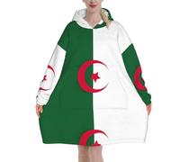 Oversize Bandiera Dell'Algeria Felpe Con Cappuccio Delle Donne Uk Soffici Coperta Con Cappuccio Sherpa Donne In Pile Indossabile Coperta Uomo