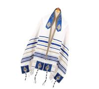 Oversize Ebrei Preghiere Scialle Per Cerimonie Religiose Ed Evento Culturale 60x180cm Tradizionale Tallit Per Adorazioni Preghiera Indumento, Blu reale, Taglia unica