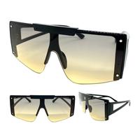 Oversize Esagerato Rétro Moderno Scudo Stile Sole Grande Fumo Ombre Lenti