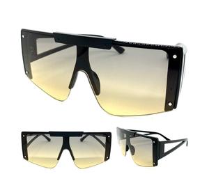 Oversize Esagerato Rétro Moderno Scudo Stile Sole Grande Fumo Ombre Lenti