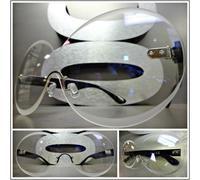 Oversize Esagerato Scudo Stile Lenti Trasparenti Eye Occhiali Rotondo Stanghette