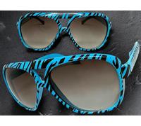 Oversize Esagerato Vintage Retrò Sole Grande Blu Zebra Stampa Tigre Telaio