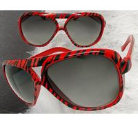 Oversize Esagerato Vintage Retrò Sole Grande Rosso Zebra Stampa Tigre Telaio