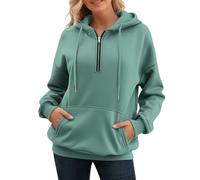 Oversize Felpa con cappuccio da donna e adolescente, con cappuccio, a maniche lunghe, per lo sport, per autunno e il tempo libero, per lo streetwear, verde chiaro, L