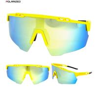 Oversize Sportivo Avvolgente Ciclismo Pesca Polarized Sole Occhiali Giallo Frame