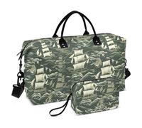 Oversize Travel Duffel Bag William Morris Style Pirates Khaki Barca a vela Allenamento Borsa con Cinghia Regolabile per Allenamento 2 Pz Set bolsas de para mujer en avion