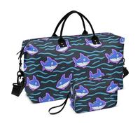 Oversize Viaggio Duffel Bag Fluorescente pesce mare Onda Modello di Pernottamento Borsa con Cinghia Regolabile per Allenamento Pieghevole bolsas grandes para mujer