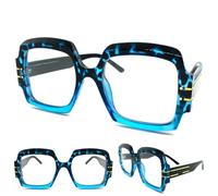 , Oversize Vintage Retrò Stile Lenti Trasparenti Occhiali Grande Quadrato Ottico