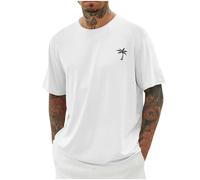 Oversized, maglietta da uomo a maniche corte, scollo rotondo, estivo, alla moda, con motivo a palma, stampa vintage, stampa streetwear, maglietta da uomo, maglietta sportiva palme angels, maglietta