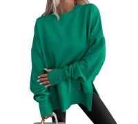 Oversized Sweatshirt for Women - Comfy Crewneck Sweatshirts for Women, Teen Best Autumn Y2k Outfits (Green,L)