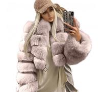 Oversized Women's Jacket Winter Thick Plush Lapel Long Sleeve Zipper Slim Short Jacket Jacket (Color : Camel Size : XXL Code) (Dusty Pink L Code)