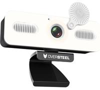 Oversteel - Bulat Webcam 1080p Full HD con microfono e anello Luminoso, 60fps, USB 2.0, Videochiamata, Registrazione, Conferenza, PC/Mac/Laptop/Tablet/Chromebook