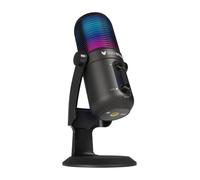Oversteel - Elinvar Microfono da gioco USB, cardioide e omnidirezionale con braccio e supporto, illuminazione RGB, Plug & Play, compatibile con PC, XBOX Series, PS4, PS5 e Mac, nero
