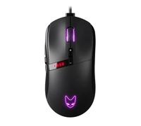 Oversteel - Invar Mouse da gioco USB, 12400 DPI regolabili, 9 pulsanti programmabili, 10 modalità di illuminazione RGB, ultra leggero, sensore ottico ergonomico, PC/Mac, nero