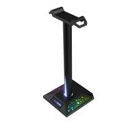 Oversteel - Stellite Supporto per cuffie da gioco, 10 modalità di retroilluminazione RGB, base antiscivolo, USB, nero