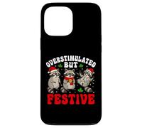 Overstimulated But Festive - Divertente procione Natale Natale Custodia per iPhone 13 Pro Max