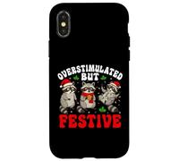 Overstimulated But Festive - Divertente procione Natale Natale Custodia per iPhone X/XS