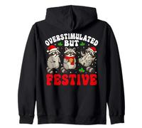 Overstimulated But Festive - Divertente Procione Natale Natale Felpa con Cappuccio