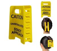 Overstimulated Caution Sign Hair Claw Clip, Funny Yellow Warning Hair Clip for Thick, Not Approach Signs Hair Decorations, Gag Gift for Coworkers and Friends(1pcs)