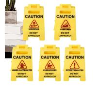 Overstimulated Desk Sign, Bright Yellow Warning, 3,54 x 2,32 in headquarter Humor Small Authentic Desktop Decor, Anti Slip Signals for Man, Women, Studio, Home, Side Table, Headquarter