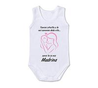Overthetee body bretelle Neonato con merletto Madrina - Femminuccia Tienimi stretta a te nel cammino della vita, sarai tu la mia Madrina - Idea Regalo