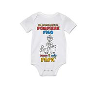Overthetee Body Neonato Festa del Papà - Body Neonato Divertenti - Da grande Sarò un Pompiere Figo come il mio Papà - Idea Regalo Festa del Papà - Body Papà - Idea Regalo Papà