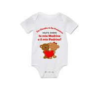 Overthetee Body Neonato Madrina e Padrino Personalizzabile - [PERSONALIZZA NOMI] Volete essere la mia Madrina e il mio Padrino? - Body Neonato Personalizzabile - Idea Regalo