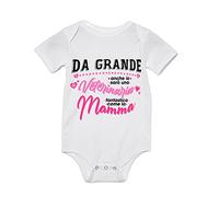 Overthetee Body Neonato Mamma - Veterinaria - Da Grande anche io sarò una Veterinaria Fantastica come la Mamma - Body Bimba - Festa della Mamma - Idea Regalo