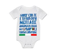 Overthetee Body Neonato - Sarò con te e tu non devi mollare - Abbiamo un sogno - Terzo Scudetto - Napoletani - Neonati - Idea Regalo