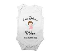 Overthetee Body Smanicato Neonato Personalizzabile - Femminuccia Il mio Battesimo [PERSONALIZZA NOME] [PERSONALIZZA DATA] - Idea Regalo