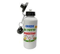 Overthetee Borraccia Grazie di tutto Maestro Scuola Bambini Elementari Asilo Insegnante Idea Regalo