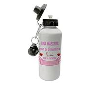 Overthetee Borraccia Una Maestra non si Dimentica ma si ricorda per tutta la Vita - Regali Fine Anno Maestre