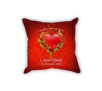 Overthetee Cuscino di San Valentino Personalizzabile, Il Nostro Amore è Per Sempre [ PERSONALIZZA NOMI e DATA], Amore, Idea Regalo Partner