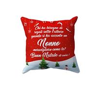 Overthetee Cuscino Natale Nonno - Chi ha bisogno di regali quando si ha accanto un Nonno Meraviglioso? - Buon Natale Nonno - Regalo Nonno Natale - Idee Regalo