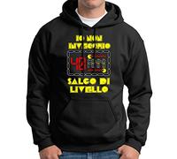 Overthetee Felpa con Cappuccio Compleanno 40 Anni - Io Non invecchio - Salgo di Livello - 40 Anni - Videogame - Felpa Uomo - Idea Regalo Compleanno