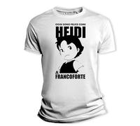 Overthetee Maglietta Sono Felice Come Heidi a Francoforte, Cartoni Animati, Modelli t-Shirt Uomo Donna o Bambino Idea Regalo Simpatico