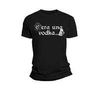 Overthetee Maglietta Uomo C'era Una Vodka... Tshirt Divertente Umorismo Scritta Simpatica