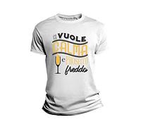 Overthetee Maglietta Uomo Ci Vuole Calma e Prosecco Freddo Tshirt Divertente Ragazzo Idea Regalo