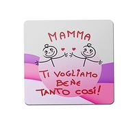 Overthetee Mousepad Mamma - Gemelli Maschietti Mamma Ti Voglio Bene Tanto Così - Festa della Mamma - Gadget Festa della Mamma - Idea Regalo Festa della Mamma - Regalo Mamma