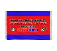 Overthetee Plaid Cagliaritano RossoBlu “Quando fa freddo…” - Coperta in Pile 150x100 cm, Idea Regalo Tifoso Calcio