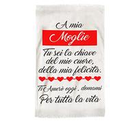 Overthetee Plaid in Pile di San Valentino, A Mia Moglie - Sei la Chiave del mio Cuore, della mia Felicità - Moglie - Amore - Coperta Leggera - Idea Regalo