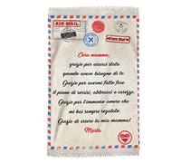 Overthetee Plaid Mamma Personalizzabile con Dedica - Grazie per esserci stata - TVB - [Nome ] - Coperta con frasi - Festa della Mamma Regalo